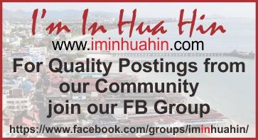 background image view of Hua Hin with text indicating a Quality facebook group